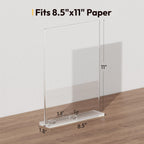 Realtor Acrylic Sign Holder 8.5×11 with Business Card Pocket