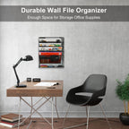 5-Tier Wall File Holder – Mesh Hanging Folder Organizer for Office