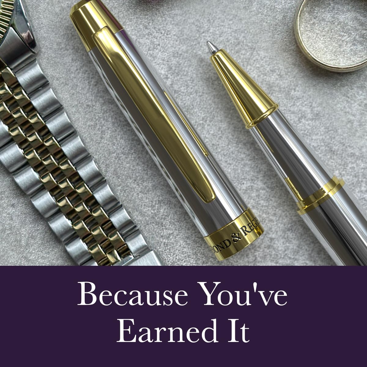 Luxury Silver & Gold Rollerball Pen | Premium Writing Tool