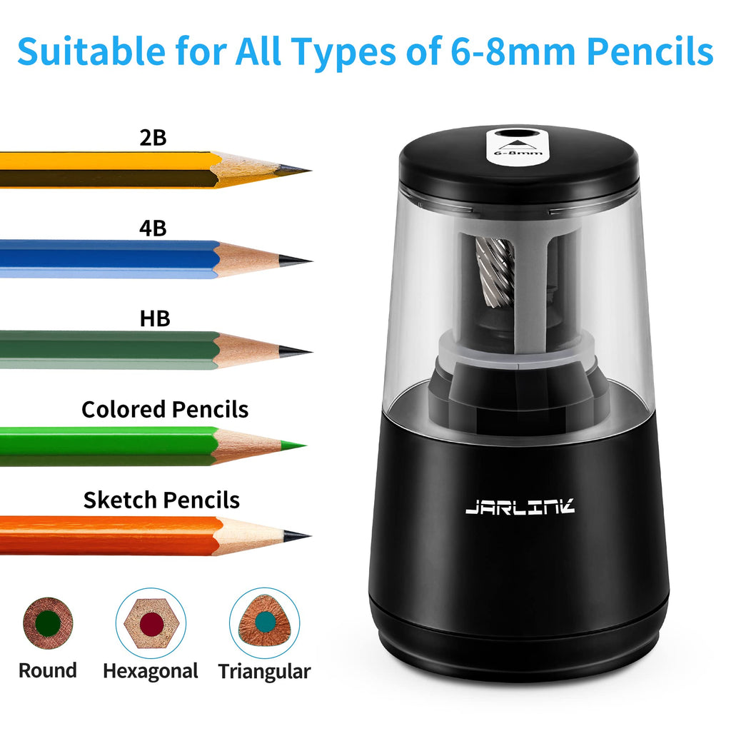 JARLINK Electric Pencil Sharpener | Heavy-Duty Auto Stop