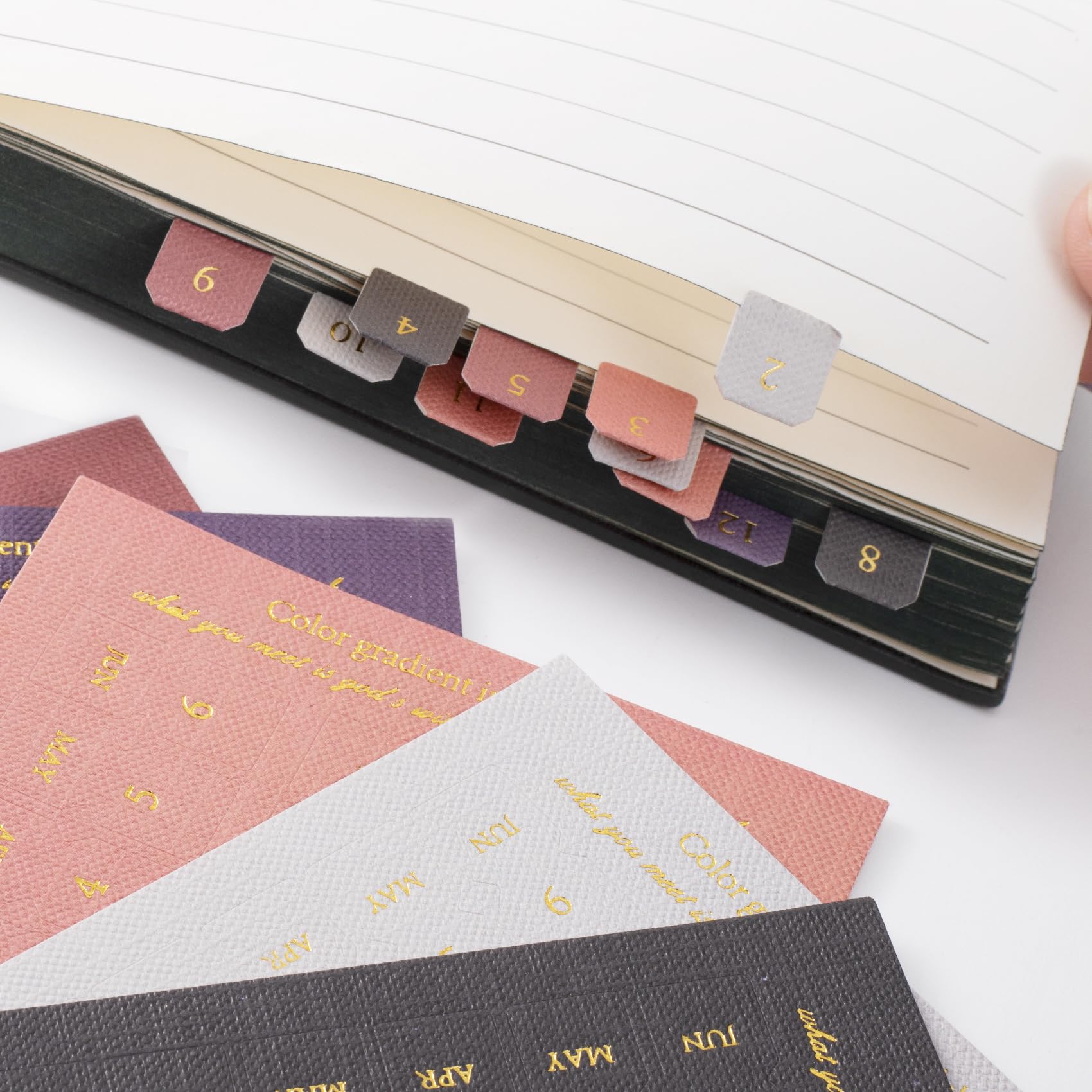 Monthly Planner Tabs – 10 Sheets, Color-Coded Self-Adhesive Index Tabs