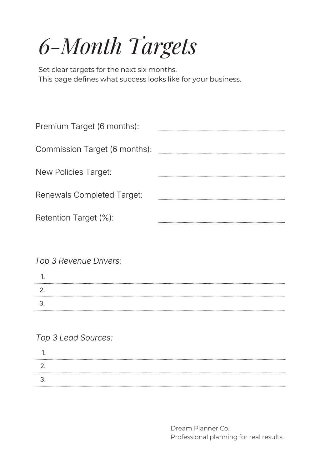 Revenue Control Undated Planner for Insurance Agents: Pipeline, Portfolio & Renewal Tracking System to Increase Commission, Manage Clients, and Control Daily Production
