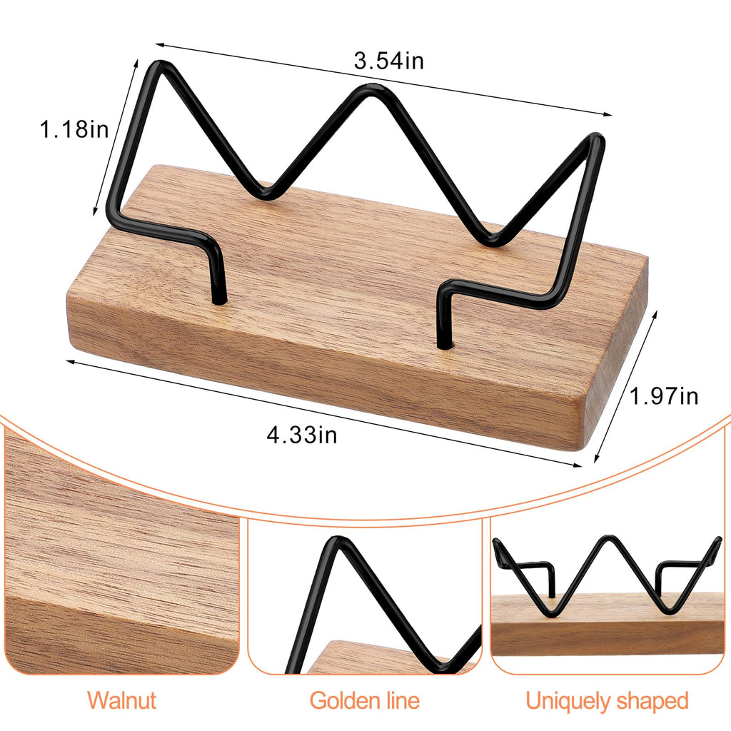 Wood Business Card Holder Set (2-Pack) – Minimal Desk Display Stand