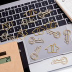 Gueevin Real Estate Paper Clips Set | House & Key Shaped Office Supplies