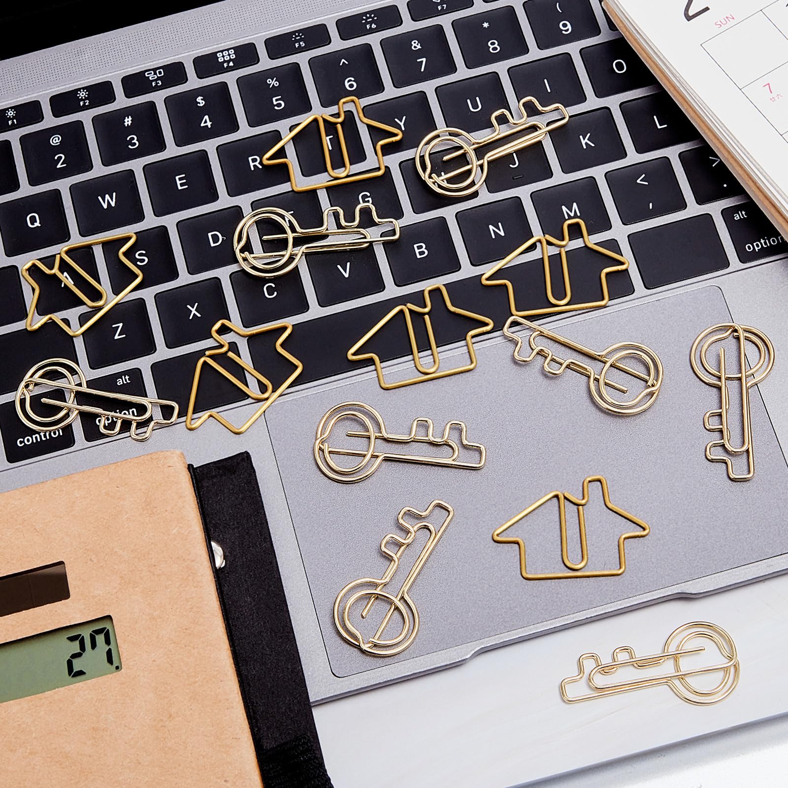 Gueevin Real Estate Paper Clips Set | House & Key Shaped Office Supplies