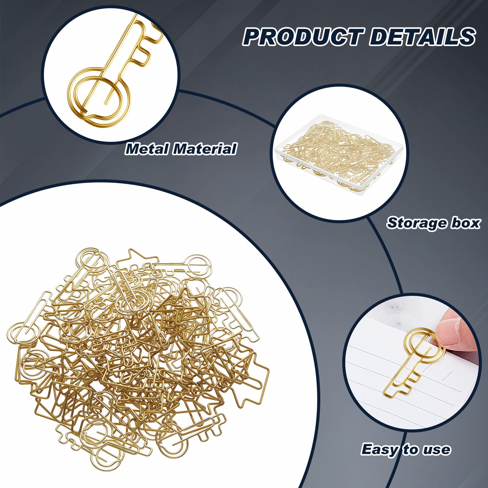 Gueevin Real Estate Paper Clips Set | House & Key Shaped Office Supplies