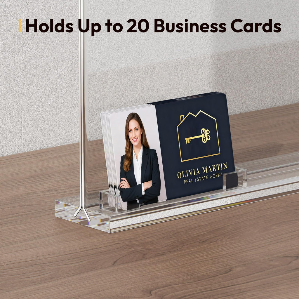 Realtor Acrylic Sign Holder 8.5×11 with Business Card Pocket