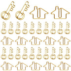 Gueevin Real Estate Paper Clips Set | House & Key Shaped Office Supplies