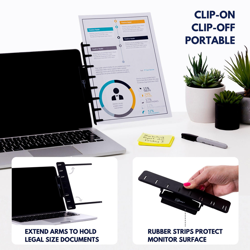 Note Tower Monitor Document Holder | Typing Copy Stand for Desk