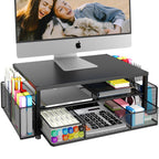 2-Tier Desk Organizer with Monitor Stand & Drawer | Office Essentials