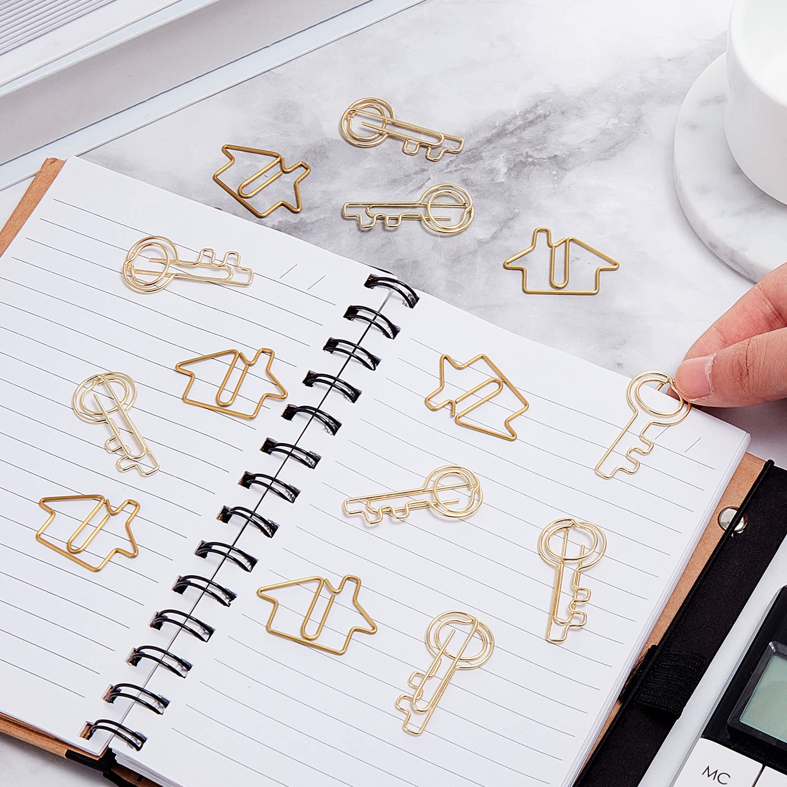 Gueevin Real Estate Paper Clips Set | House & Key Shaped Office Supplies