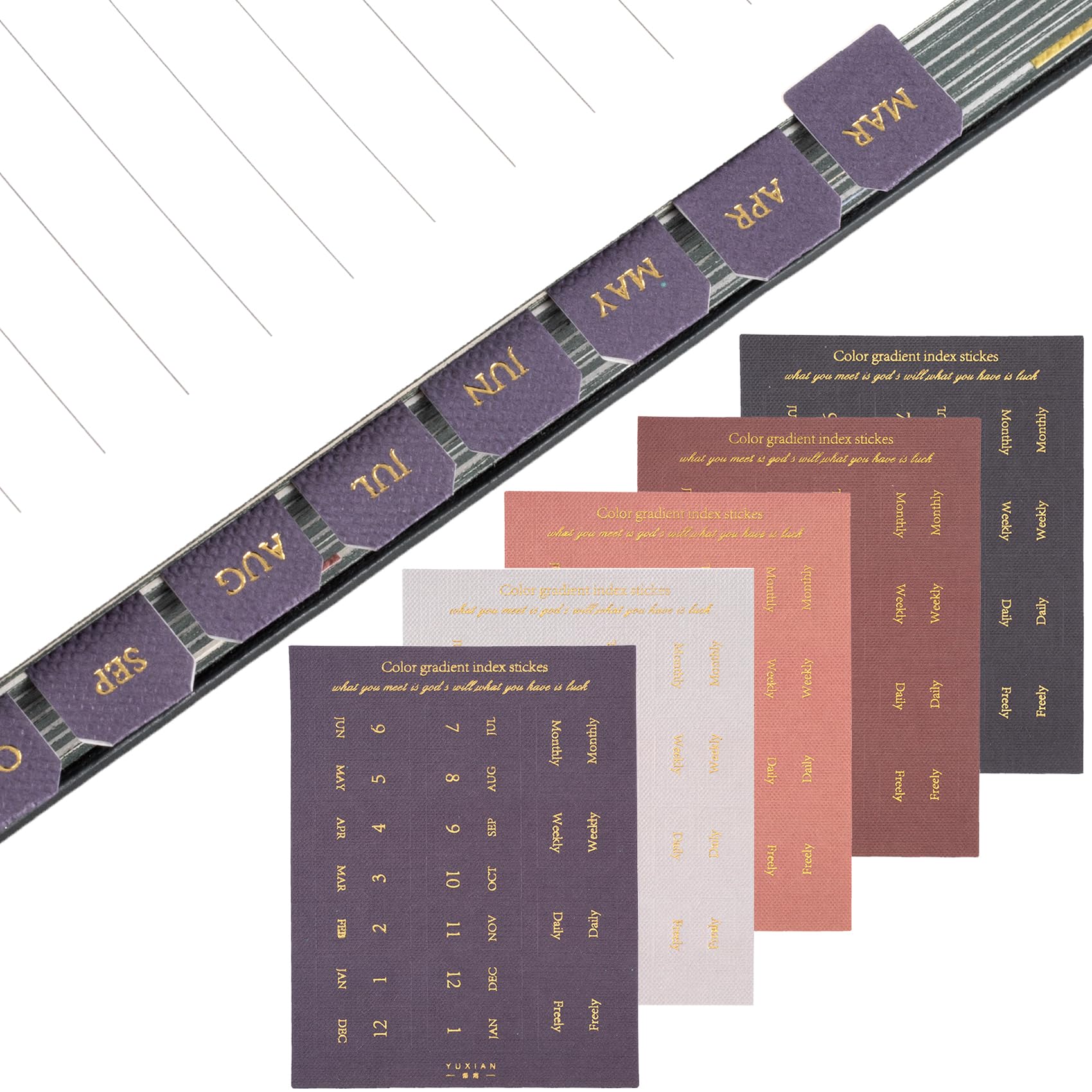 Monthly Planner Tabs – 10 Sheets, Color-Coded Self-Adhesive Index Tabs