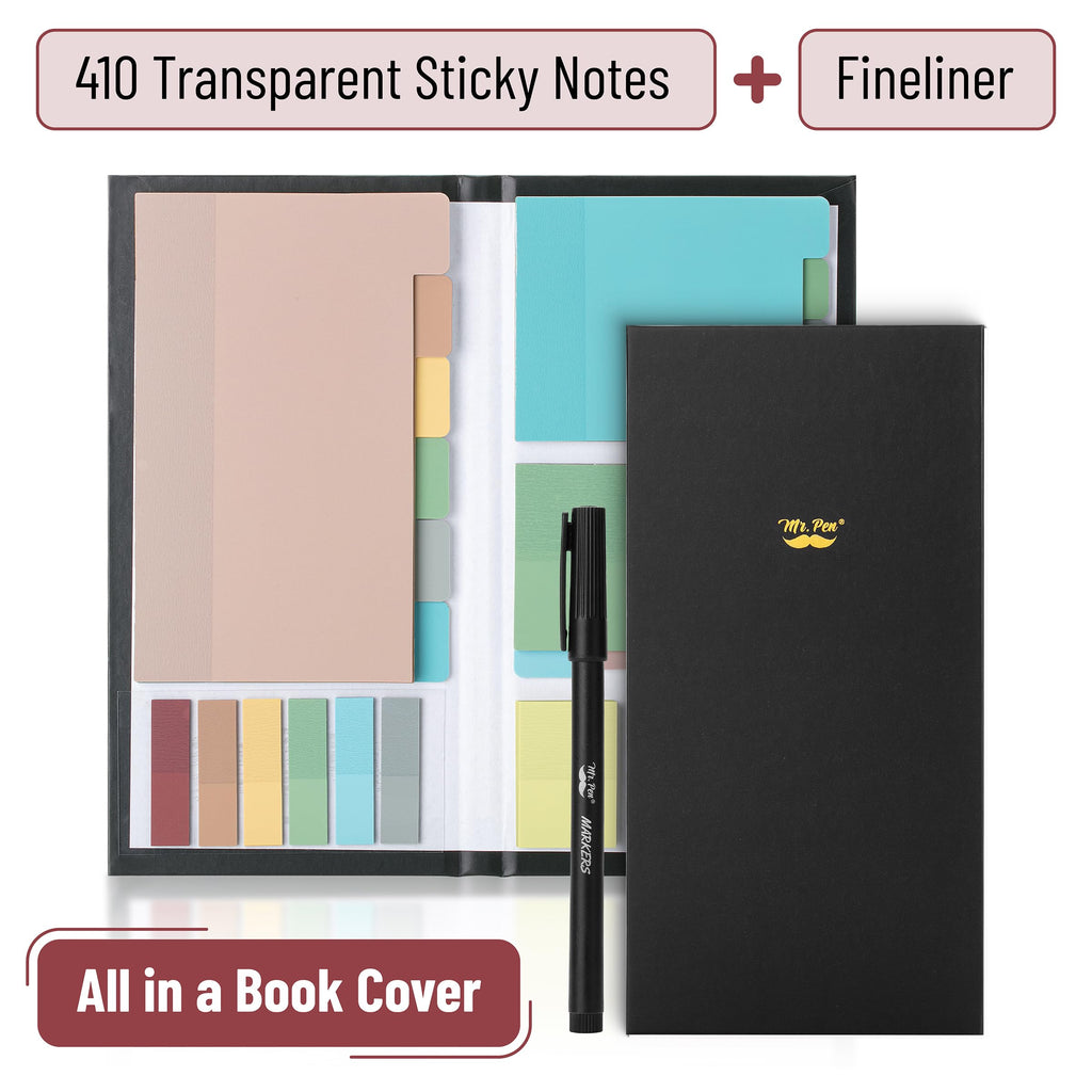 Transparent Sticky Notes Set | Clear Planner Notes & Tabs