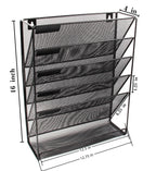 5-Tier Wall File Holder – Mesh Hanging Folder Organizer for Office
