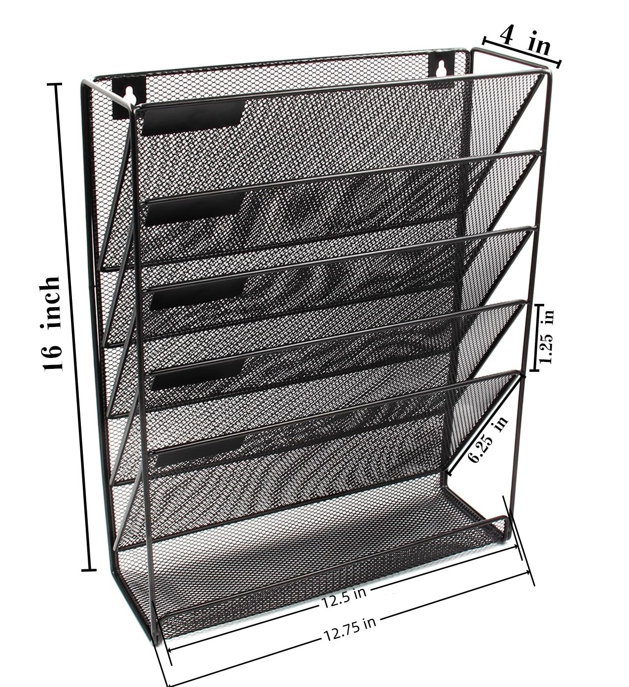 5-Tier Wall File Holder – Mesh Hanging Folder Organizer for Office