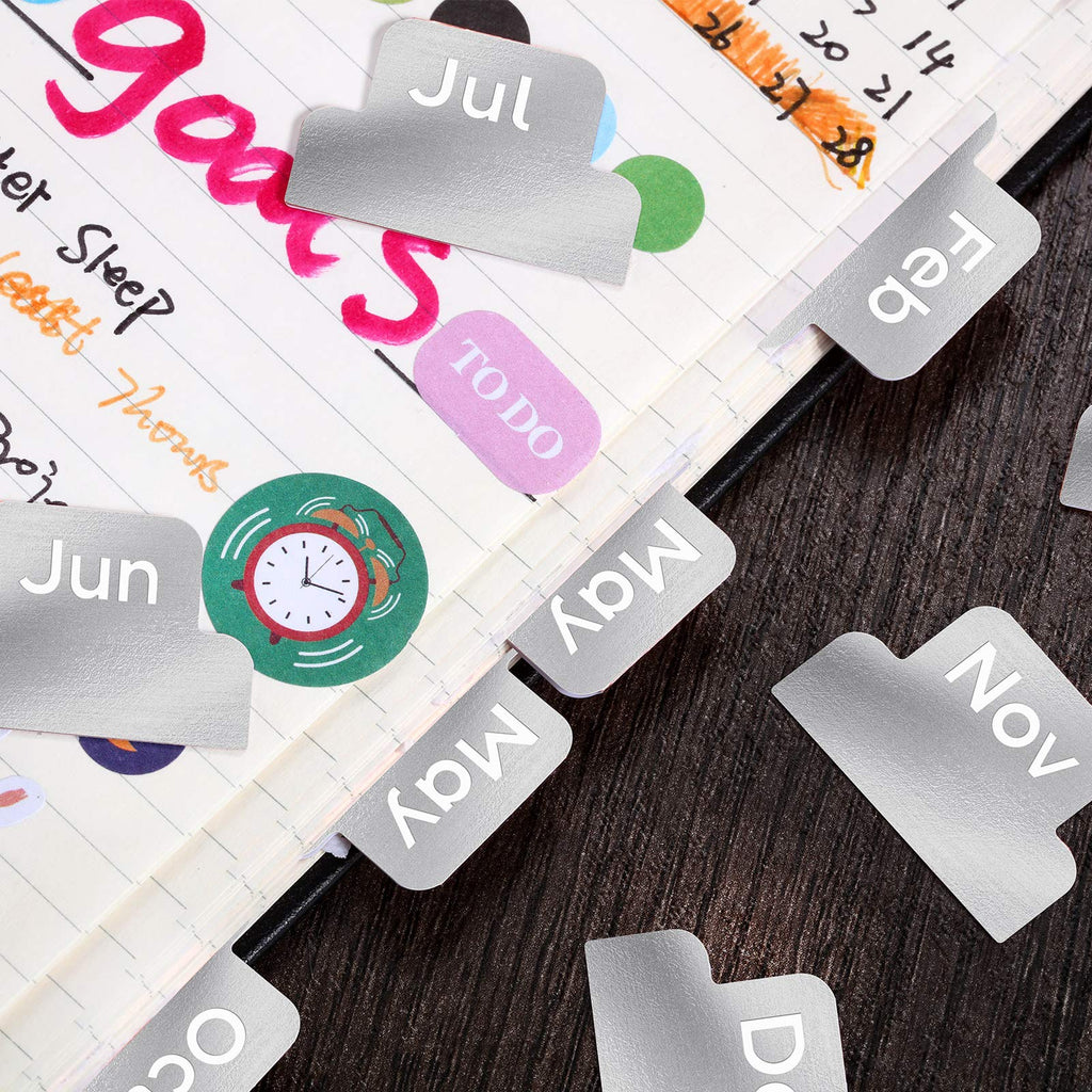 Monthly Planner Tabs | Adhesive Monthly Stickers for Journals & Notebooks