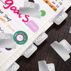 Monthly Planner Tabs | Adhesive Monthly Stickers for Journals & Notebooks