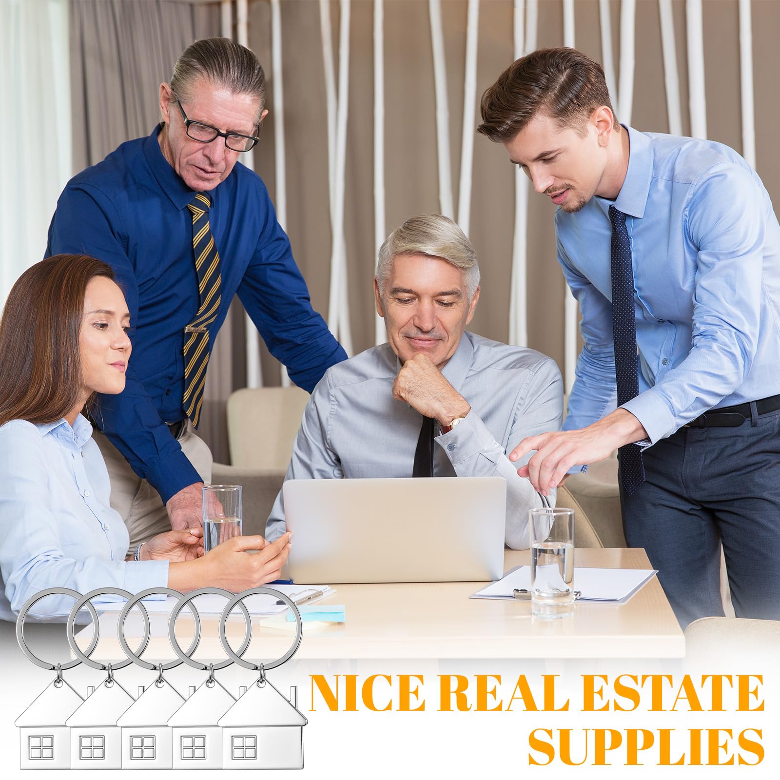 House Keychain Set (30 pcs) | House-Shaped Metal Key Rings