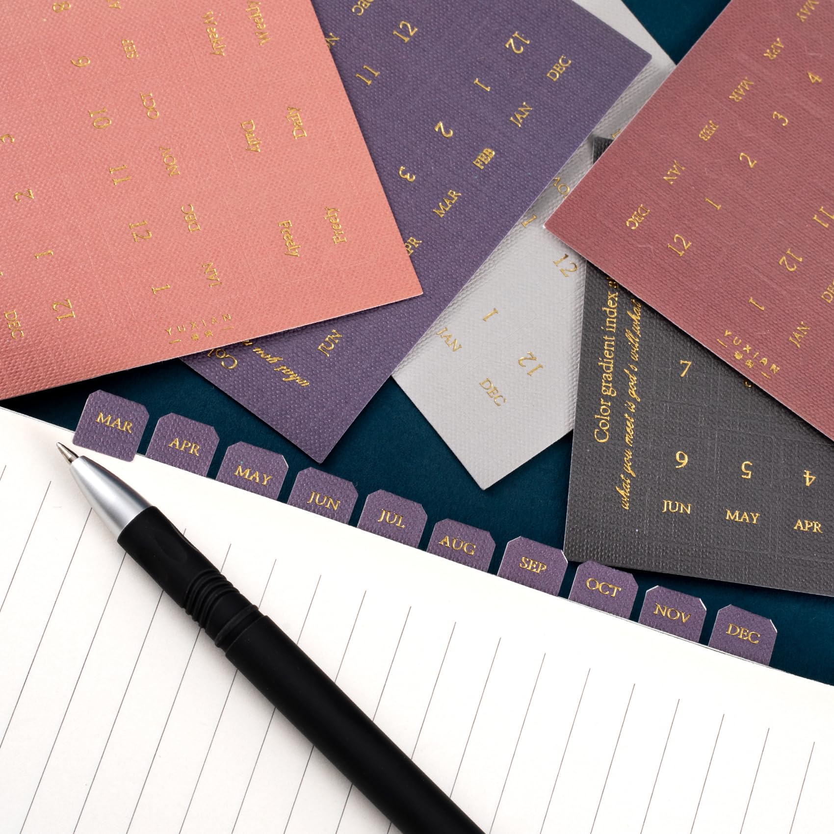 Monthly Planner Tabs – 10 Sheets, Color-Coded Self-Adhesive Index Tabs