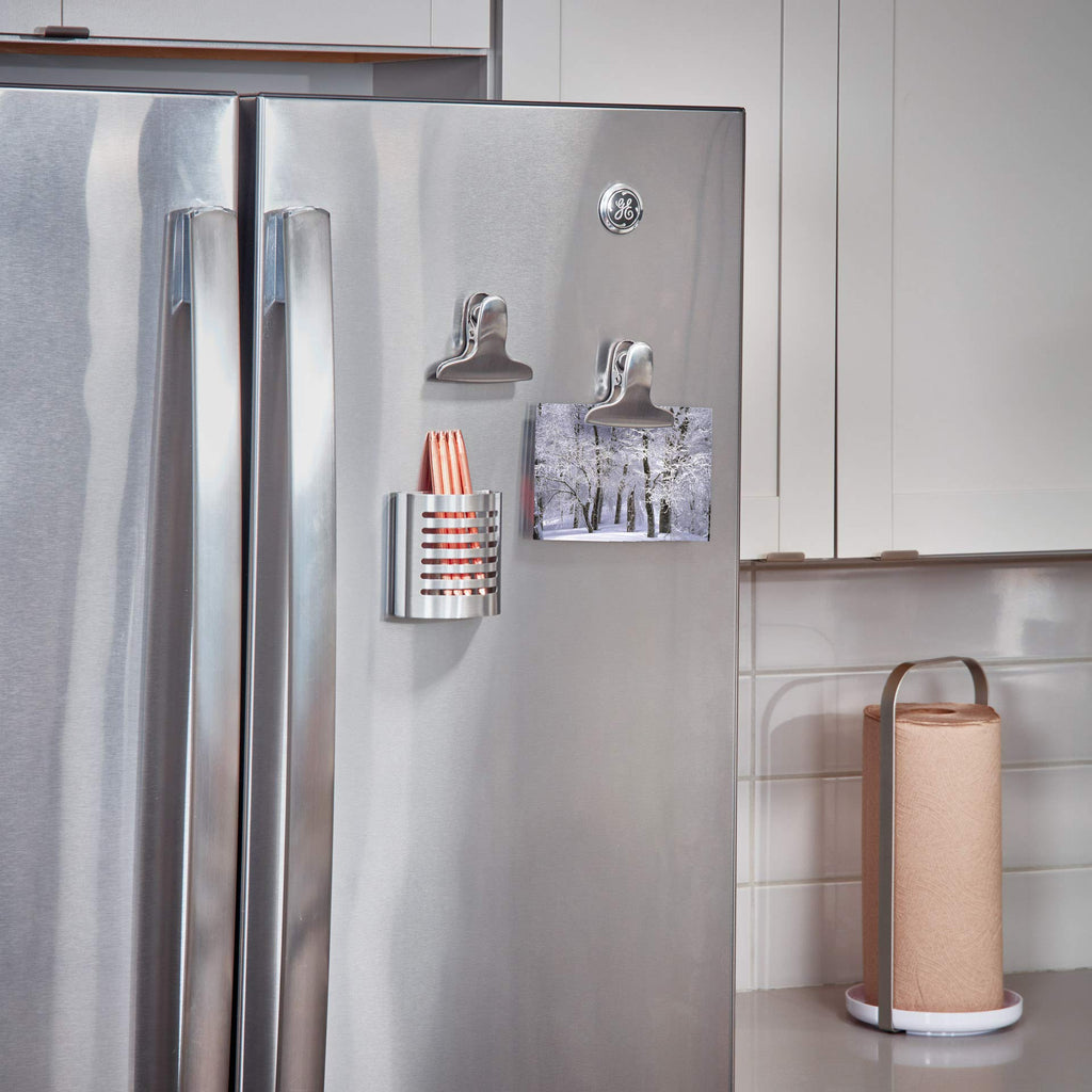 Magnetic Pen & Pencil Holder – Stainless Steel Desk Organizer Cup