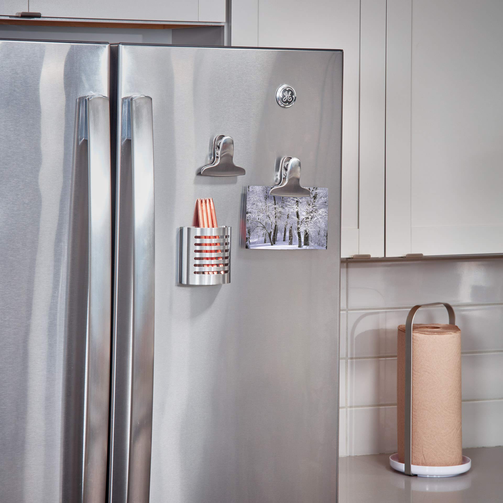 Magnetic Pen & Pencil Holder – Stainless Steel Desk Organizer Cup