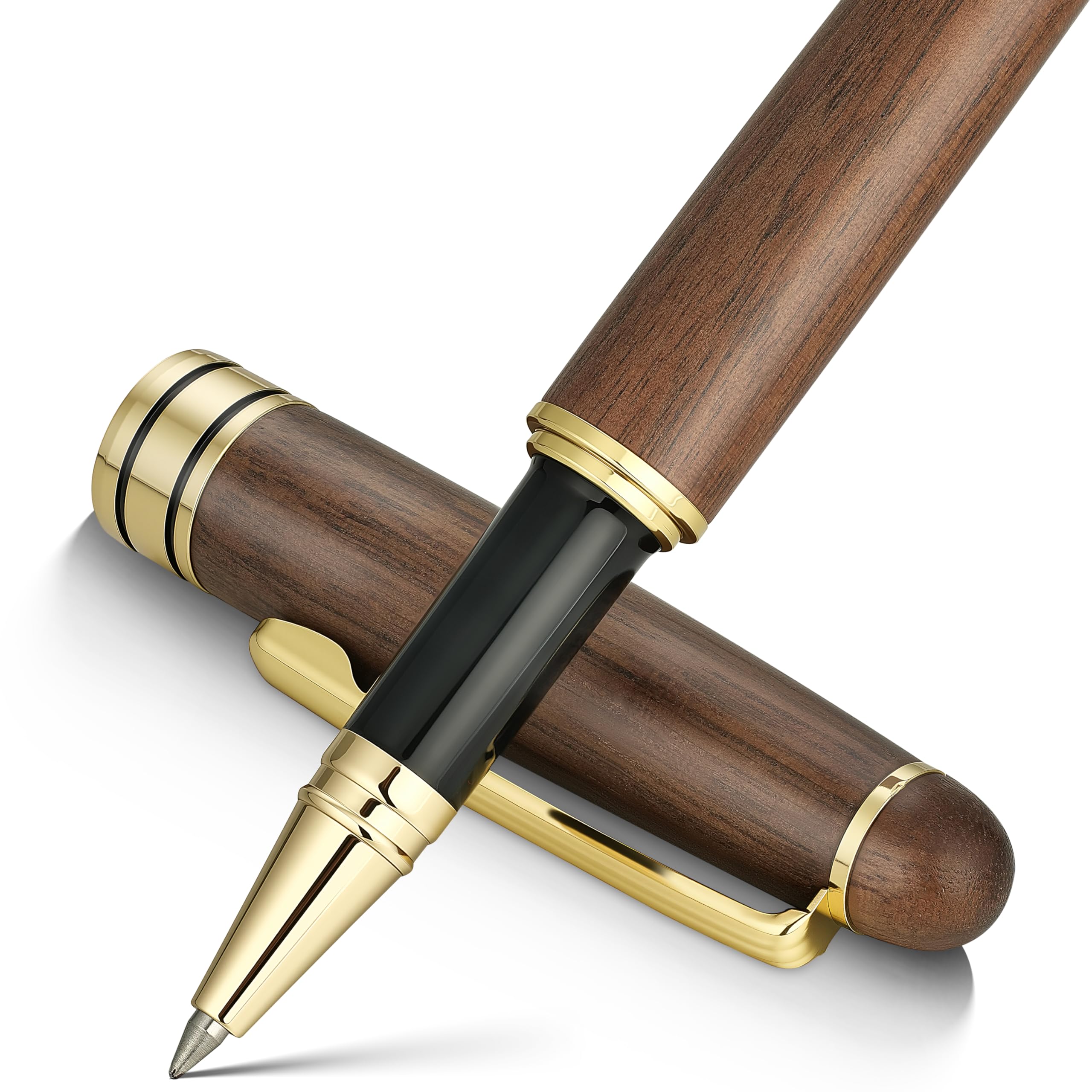 Luxury Walnut Ballpoint Pen Set – Elegant Writing Pen with Refills