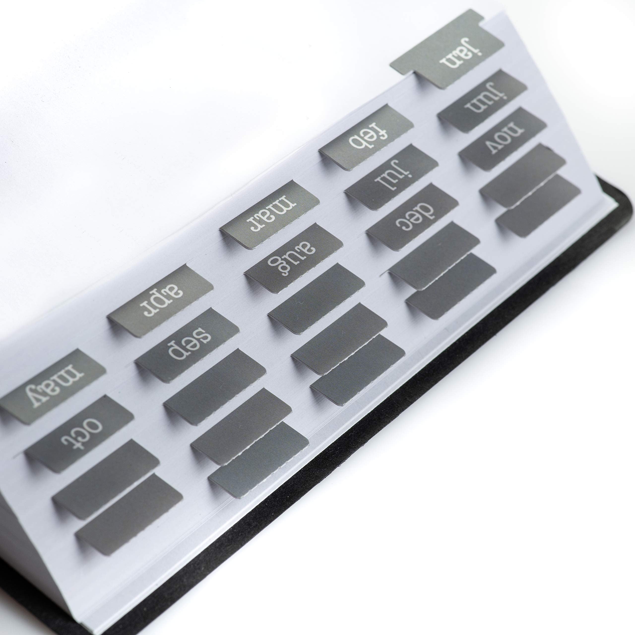 Laminated Monthly Planner Tabs | Peel & Stick Dividers (12 Month + 12 Blank)