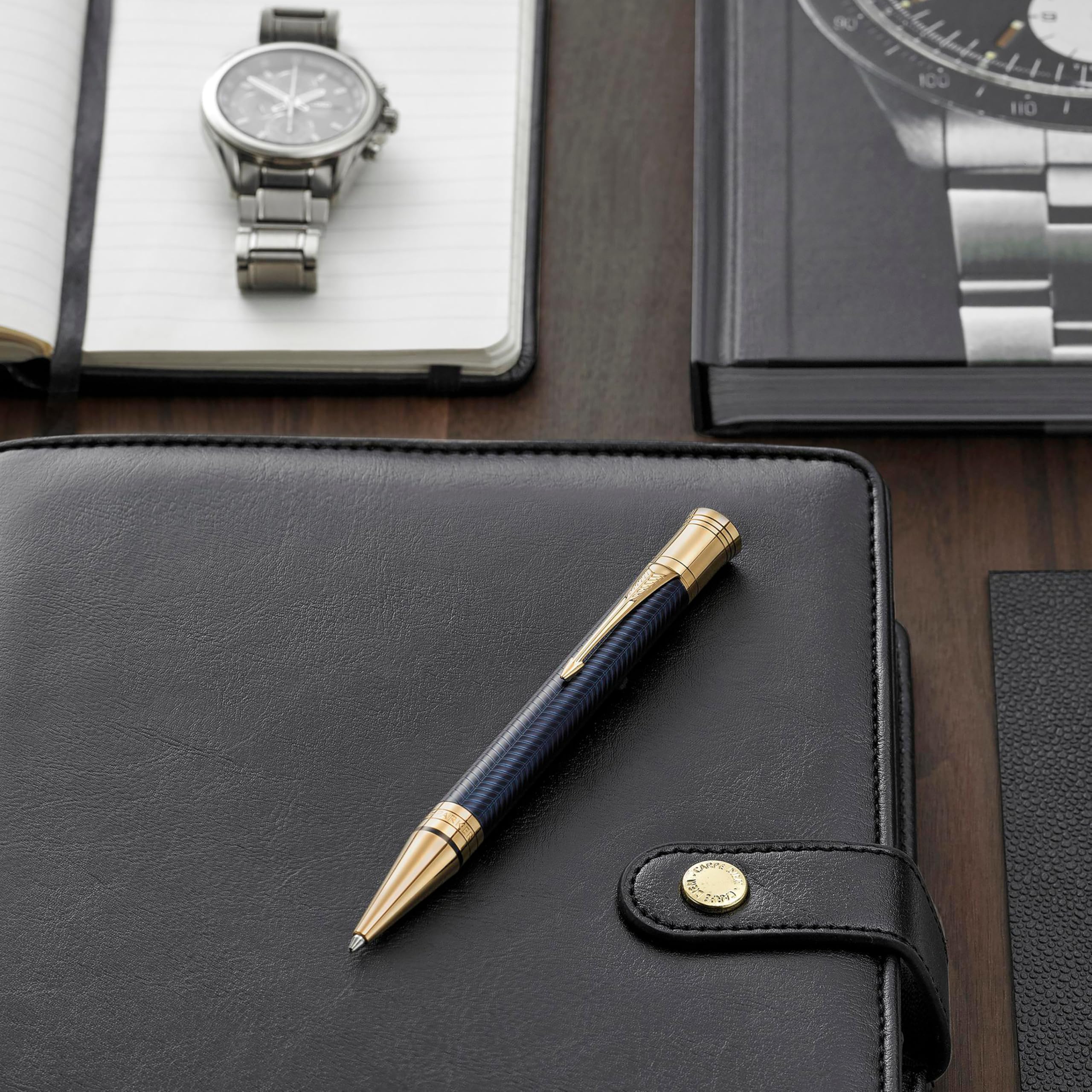 Parker Duofold Ballpoint Pen – Prestige Blue Chevron, Medium Point