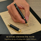 Beiluner Black & Gold Metal Pen | Premium Ballpoint Writing Tool