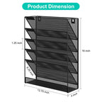5-Tier Wall File Holder – Mesh Hanging Folder Organizer for Office