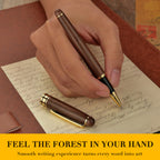 Luxury Walnut Ballpoint Pen Set – Elegant Writing Pen with Refills