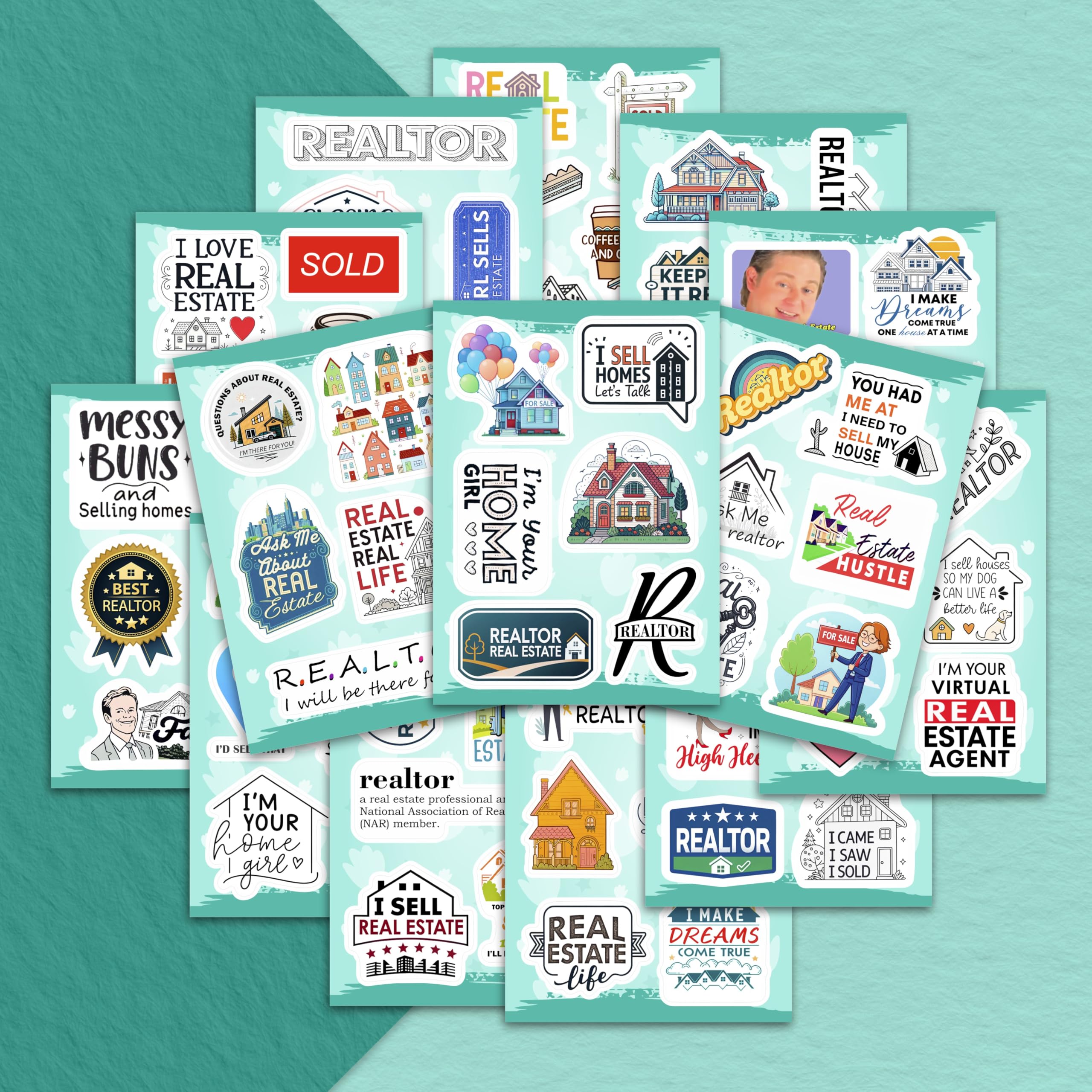 Realtor Stickers Pack (100 pcs) – Real Estate Vinyl Stickers