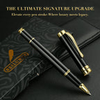 Beiluner Black & Gold Metal Pen | Premium Ballpoint Writing Tool