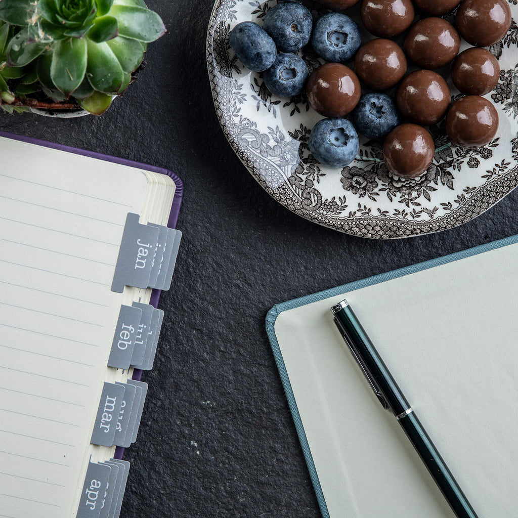 Laminated Monthly Planner Tabs | Peel & Stick Dividers (12 Month + 12 Blank)