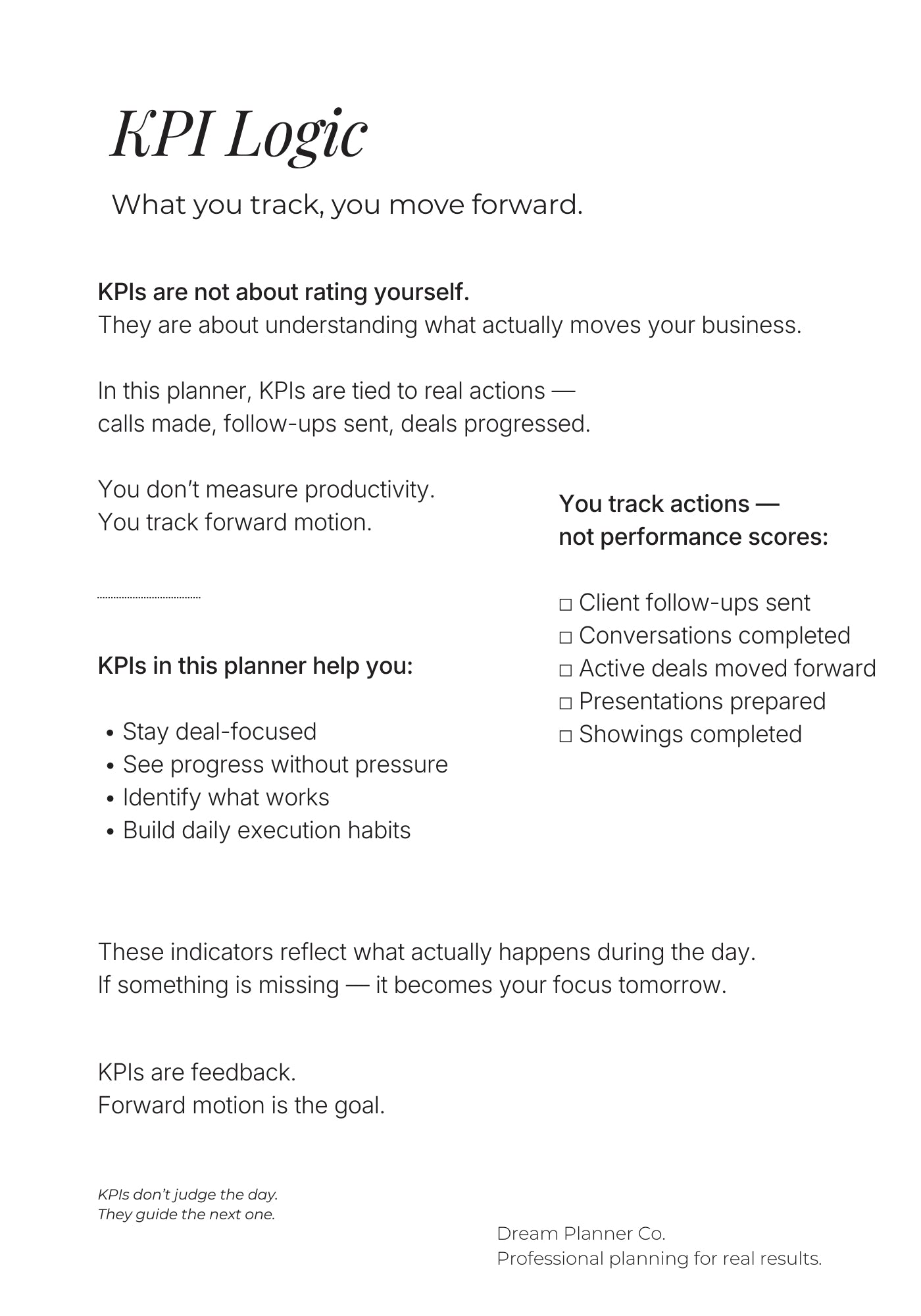 Dream Realtor Planner – Undated Daily, Weekly & Monthly System